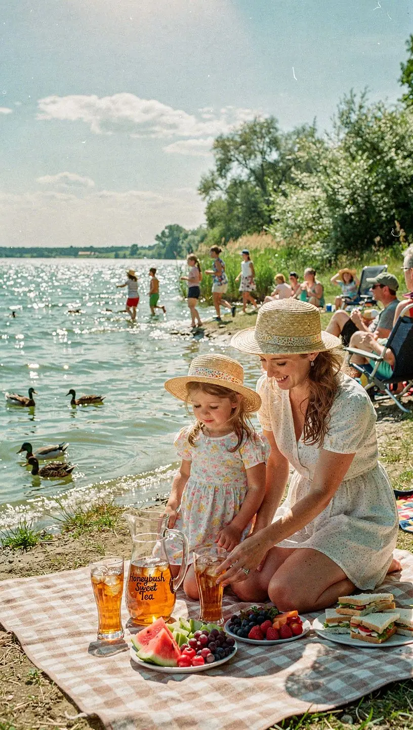 Frissítő Honeybush tea, amelyet egy gyönyörű virágos keret vesz körül.